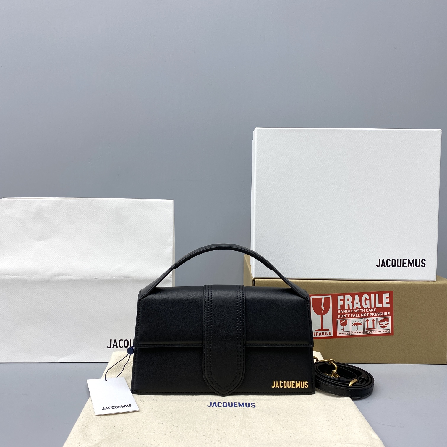 Ja*qvemvs le grand bambino leather black 213ba07 24 x 13 x 7 cm