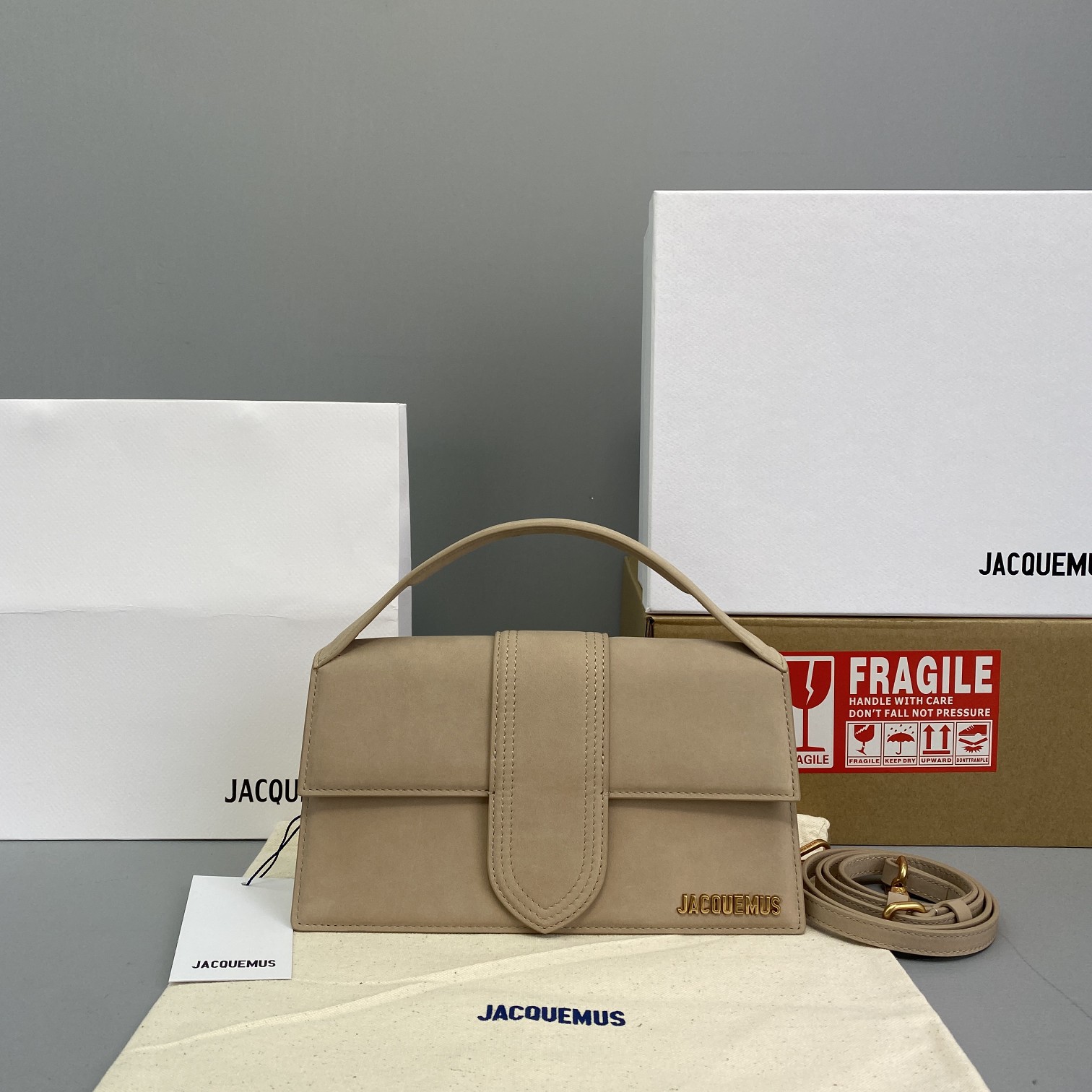 Ja*qvemvs le grand bambino velvet beige 213ba07 24 x 13 x 7 cm