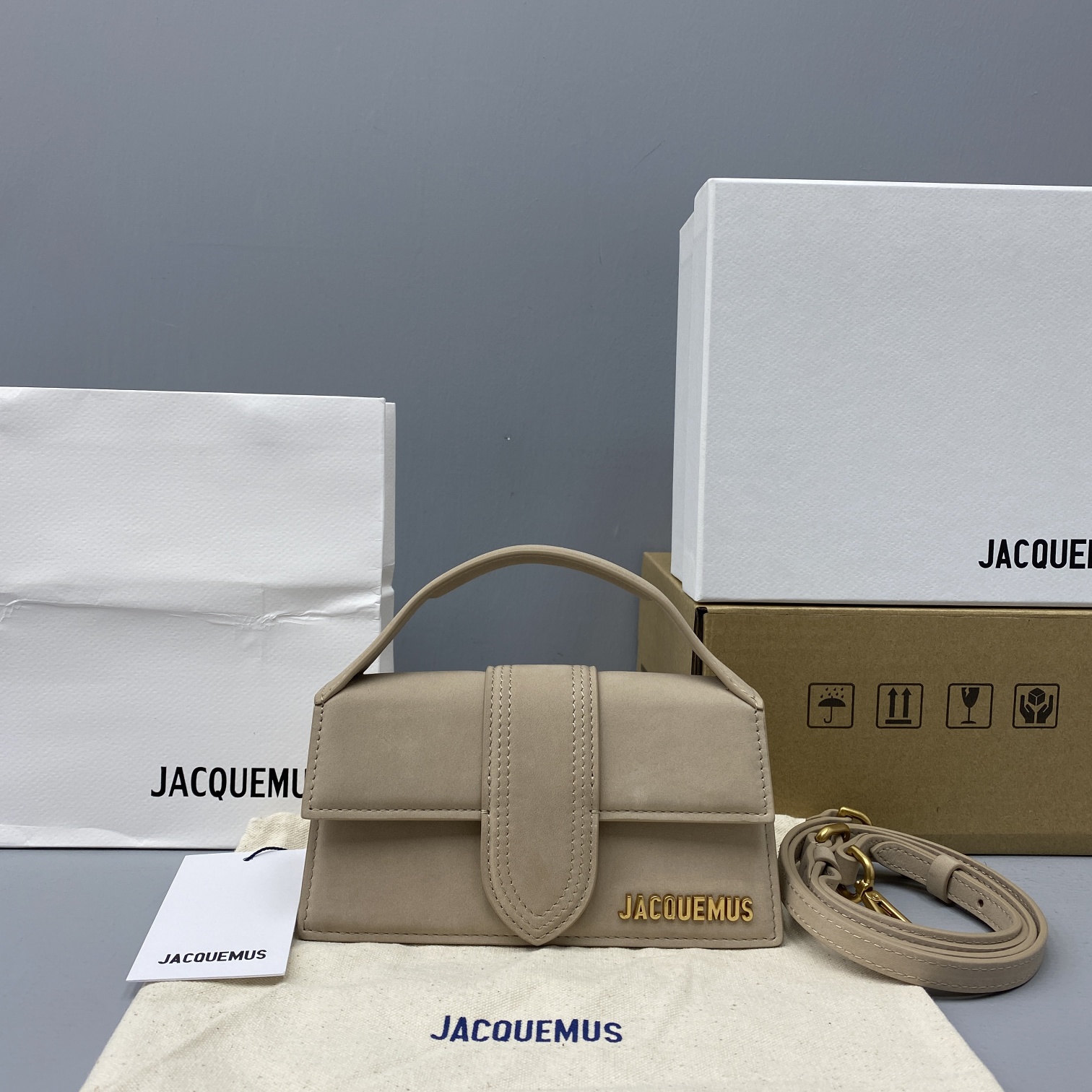 Ja*qvemvs small le bambino velvet beige 213ba06 18 x 6 x 7 cm