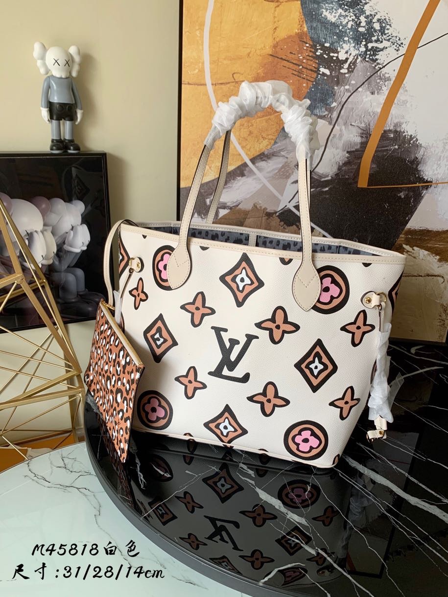 l0vis Vvtt0n neverfull mm monogram canvas wild at heart cream m45819 32 cm
