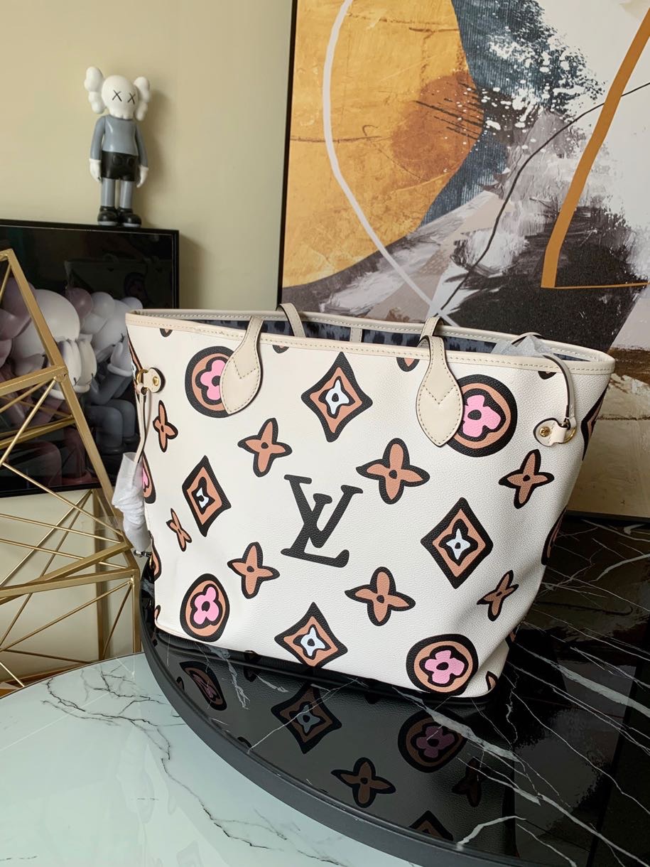 l0vis Vvtt0n neverfull mm monogram canvas wild at heart cream m45819 32 cm