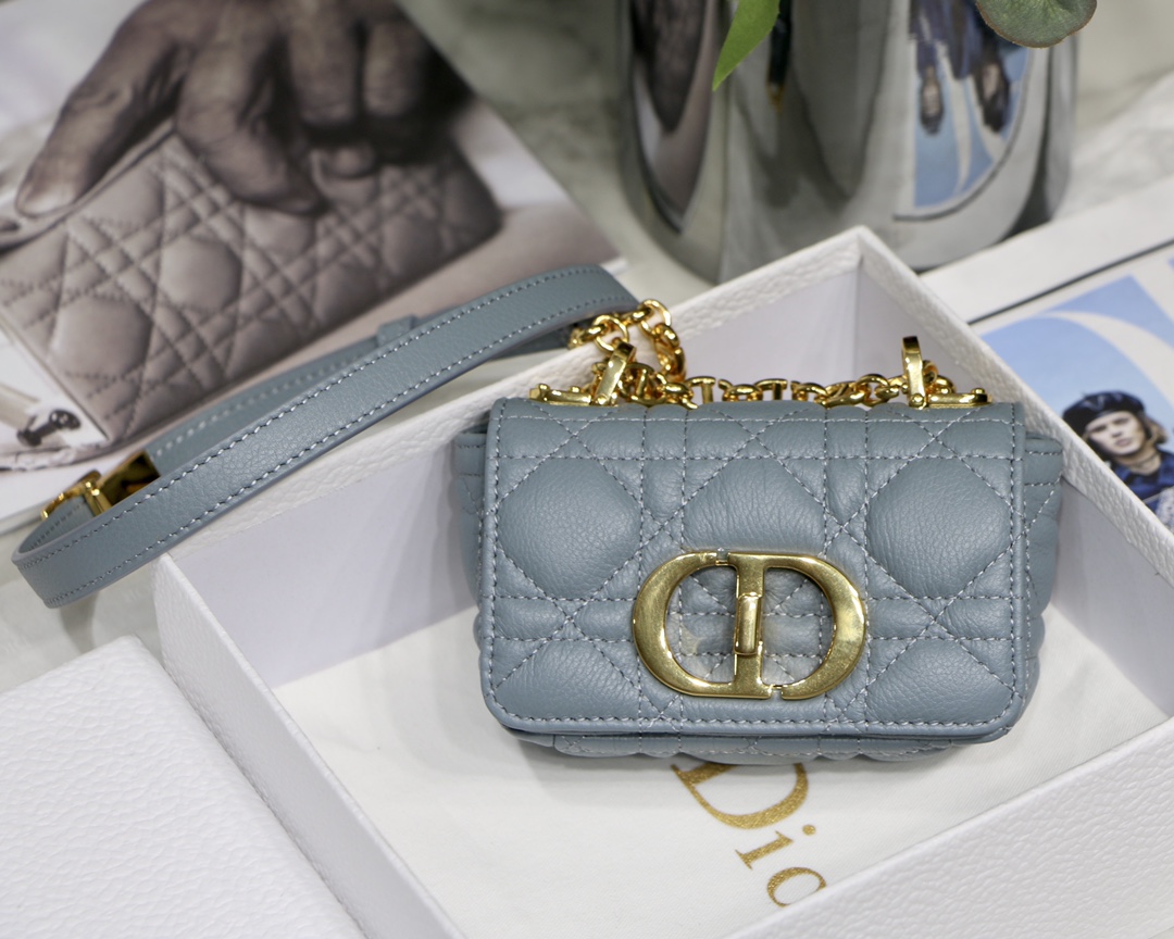 d10r micro caro bag S*pple cannage calfskin cloud blue s2022 13 x 8 x 4 cm