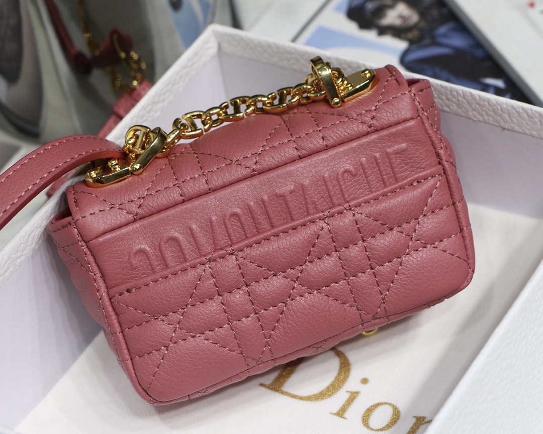 d10r micro caro bag S*pple cannage calfskin pink s2022 13 x 8 x 4 cm