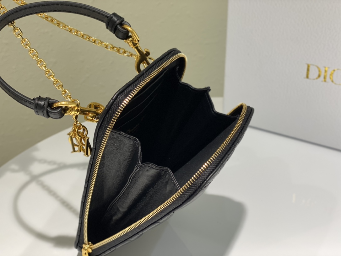 D10r lady D10r phone holder cannage lambskin black s0872 18 cm