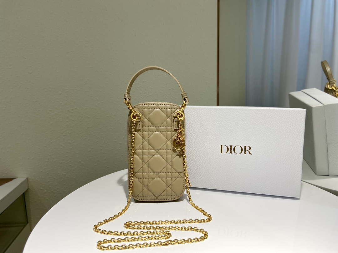 D10r lady D10r phone holder cannage lambskin creme s0872 18 cm