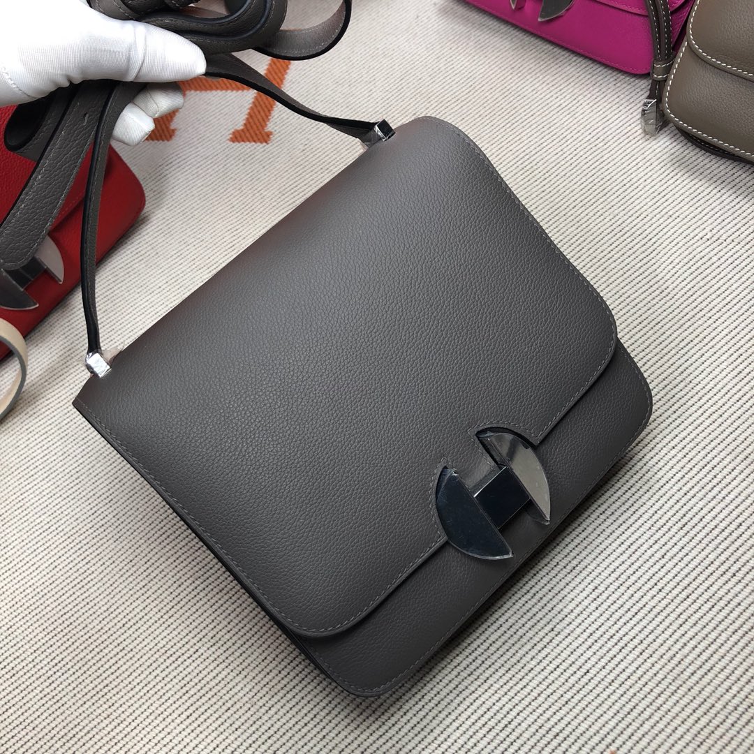 H**me5 2002 - 20 bag evercolor calfskin leather grey 20 cm
