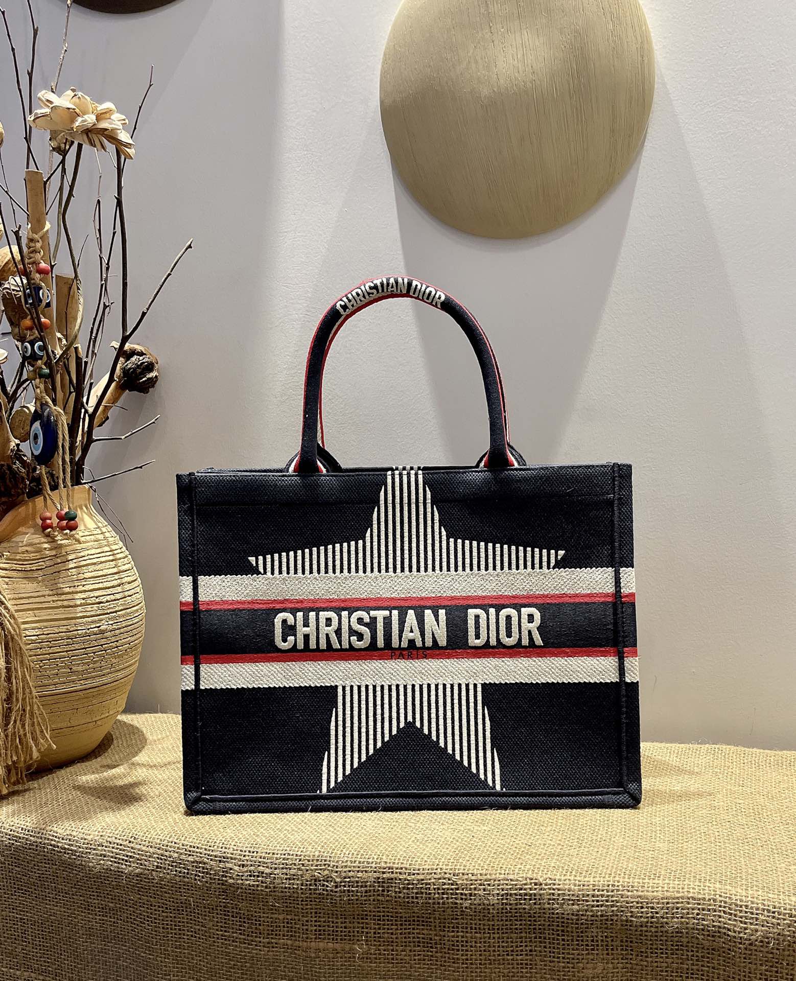 D10r small D10ralps book tote black three-tone embroidery m1296 36 cm