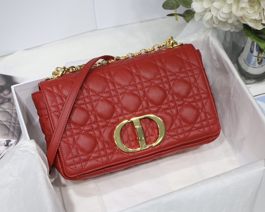 d10r medium caro bag S*pple cannage calfskin red m9242 25.5 x 15.5 x 8 cm