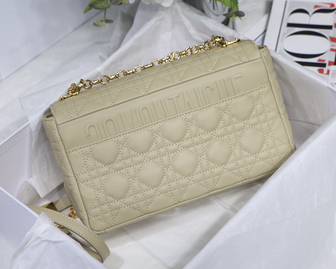 d10r medium caro bag S*pple cannage calfskin cream m9242 25.5 x 15.5 x 8 cm