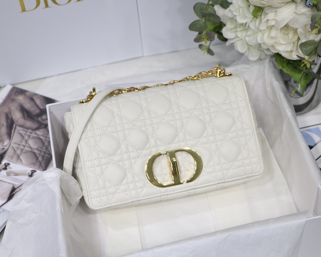 d10r medium caro bag S*pple cannage calfskin white m9242 25.5 x 15.5 x 8 cm