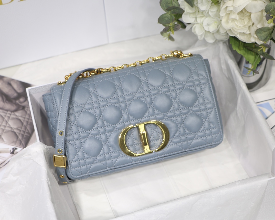 d10r medium caro bag S*pple cannage calfskin sky blue m9242 25.5 x 15.5 x 8 cm