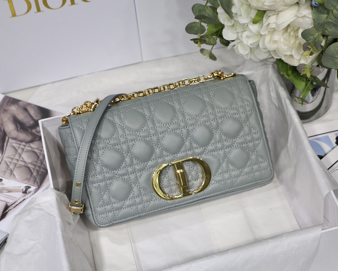 d10r medium caro bag S*pple cannage calfskin gray m9242 25.5 x 15.5 x 8 cm