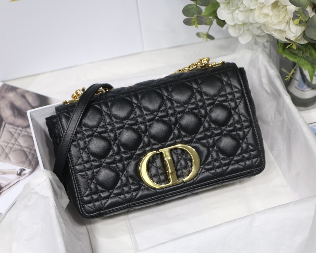 d10r medium caro bag S*pple cannage calfskin black m9242 25.5 x 15.5 x 8 cm