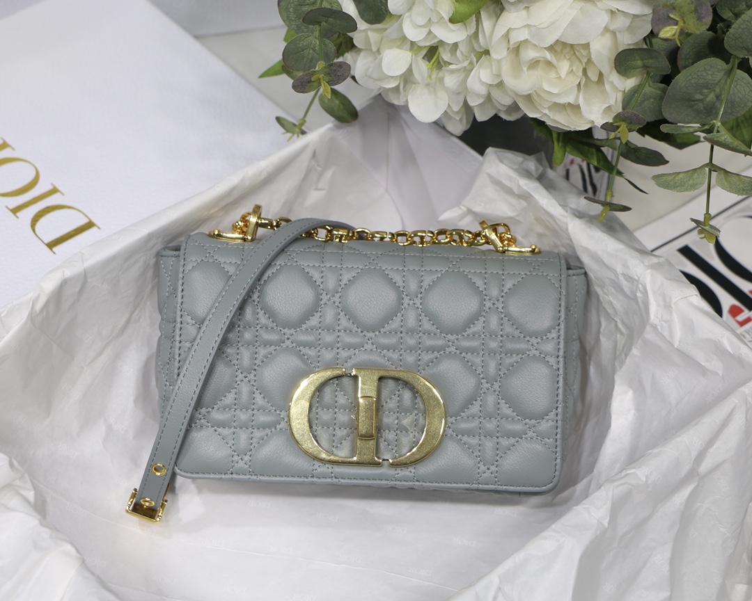 d10r small caro bag S*pple cannage calfskin gray m9241 20 x 12 x 7 cm