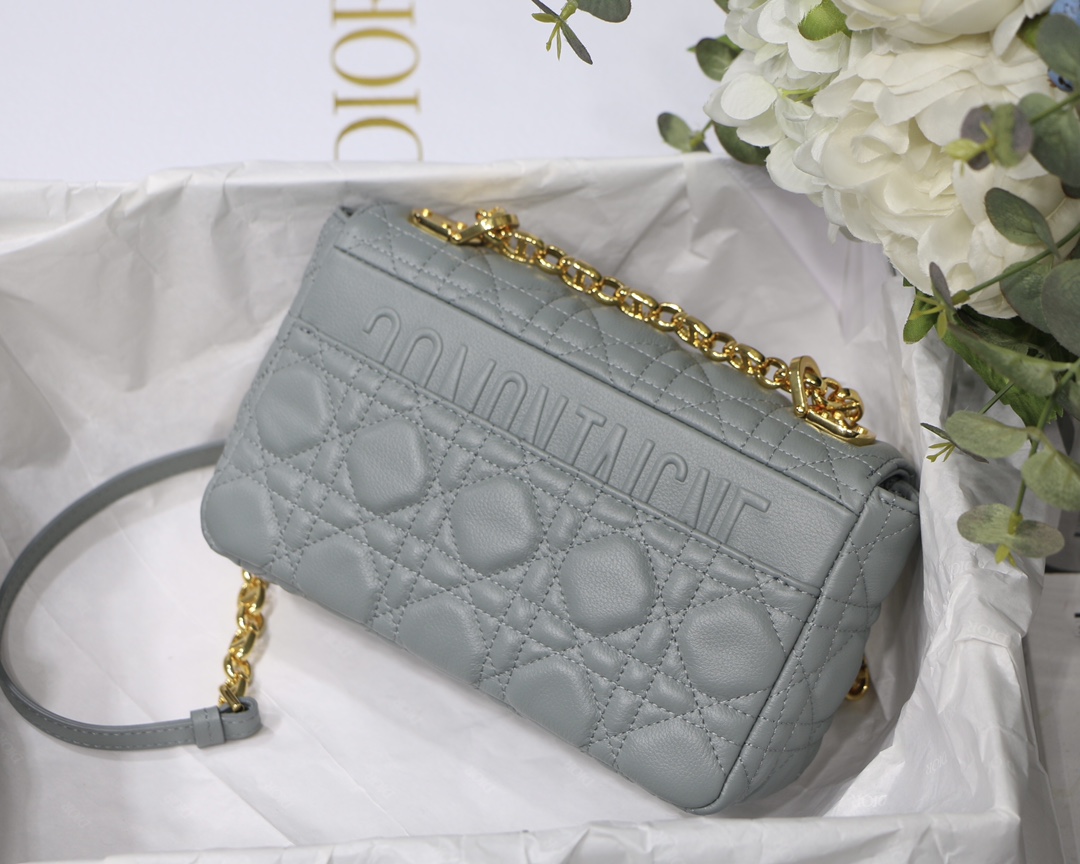 d10r small caro bag S*pple cannage calfskin gray m9241 20 x 12 x 7 cm