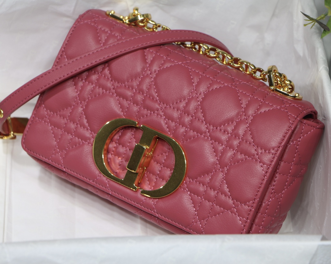 d10r small caro bag S*pple cannage calfskin pink m9241 20 x 12 x 7 cm