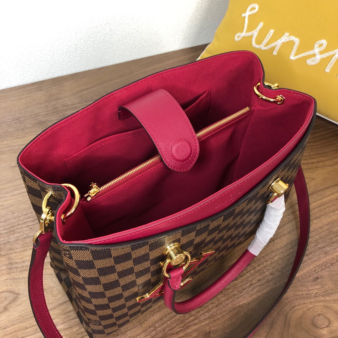 l0vis Vvtt0n lv riverside damier ebene canvas lie de vin red n40052 36 x 25 x 15 cm