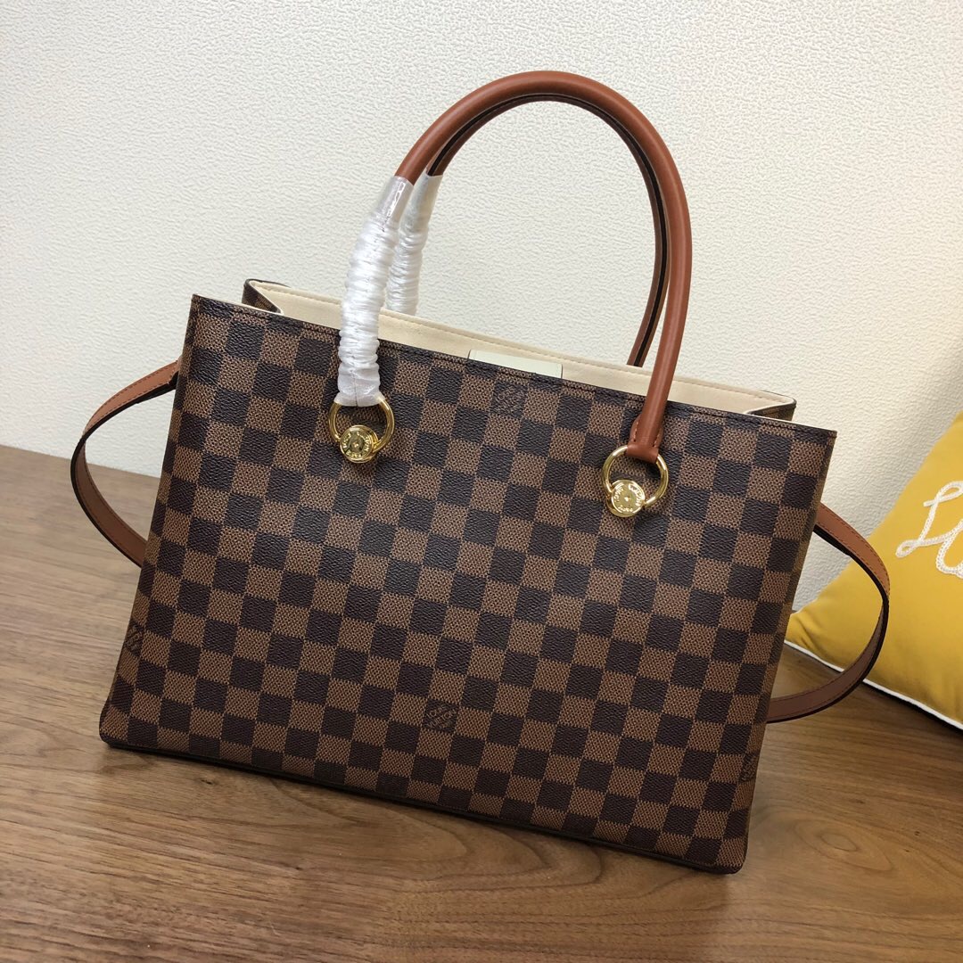 l0vis Vvtt0n lv riverside damier ebene canvas white n40050 36 x 25 x 15 cm
