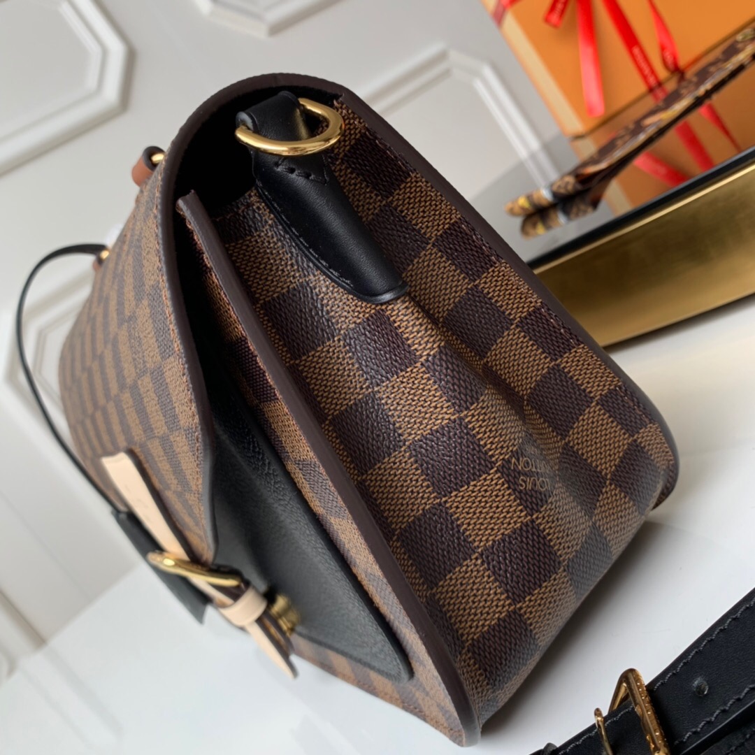 l0vis Vvtt0n beaumarchais 2way crossbody bag damier ebene canvas black/beige n40148 25 x 18.5 x 9.5 cm