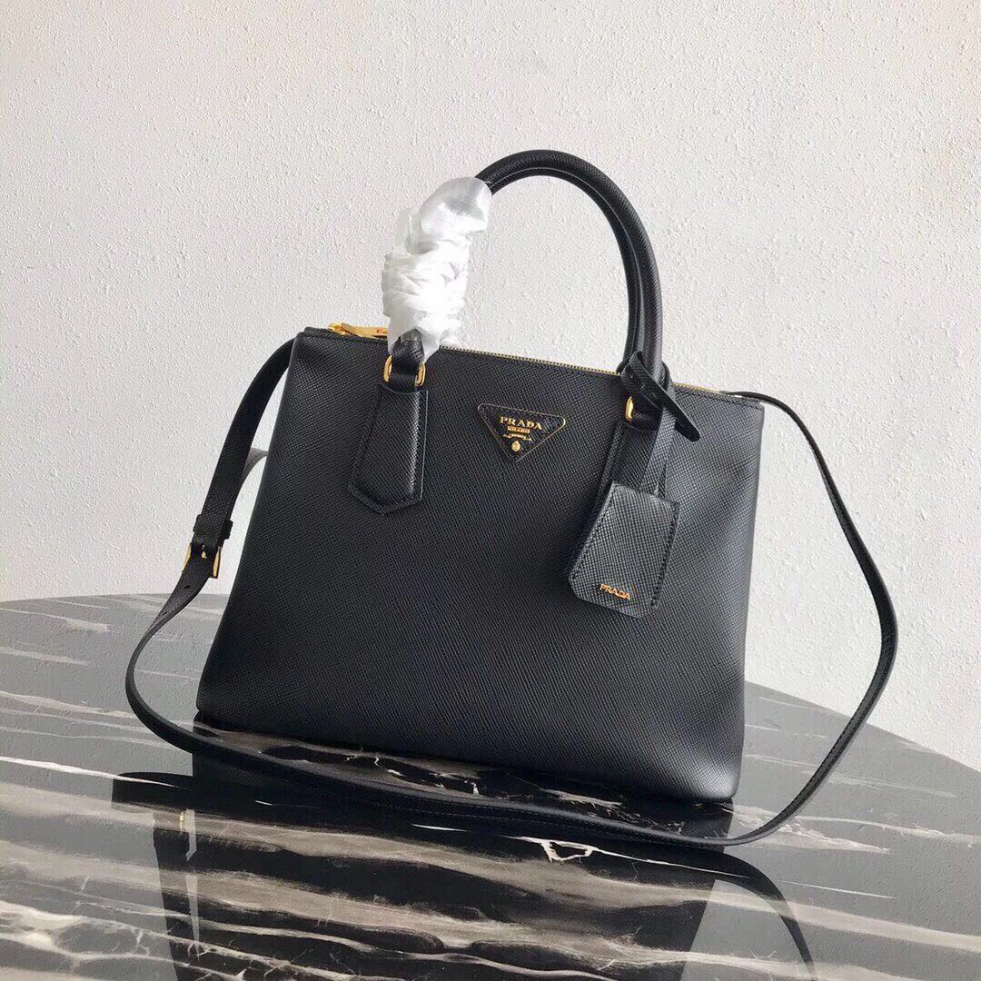 Pra*a medium galleria saffiano black 1ba232 31 × 22.5 × 13.5 cm