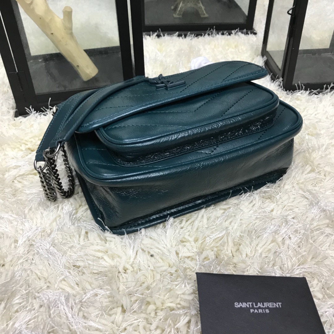 Y51 niki baby in lambskin leathe dark teal 5330371 22 x 16.5 x 12 cm