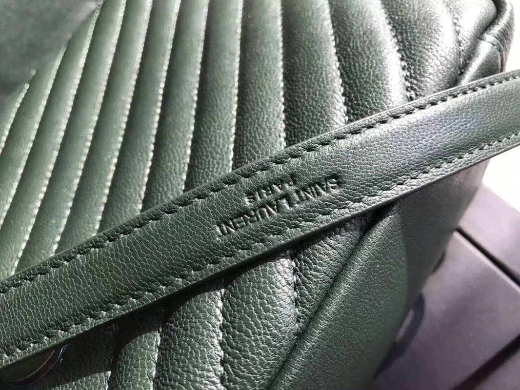 Y51 large college tote leather gold metal green 392738 32 x 21 x 8 cm