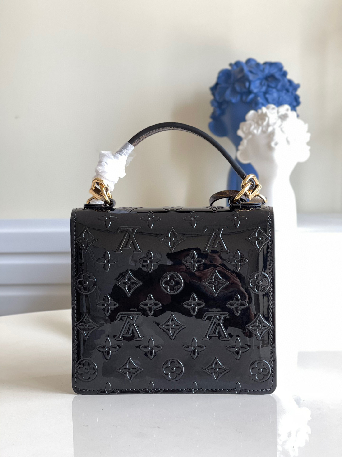 l0vis Vvtt0n spring street handbag monogram vernis leather black m90375 17 x 16 x 8.5 cm