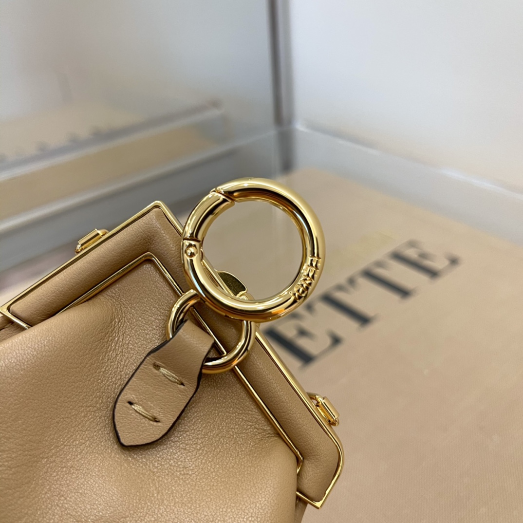 F**di nano first charm nappa leather tan 7as051 11.5 x 5.5 x 10 cm