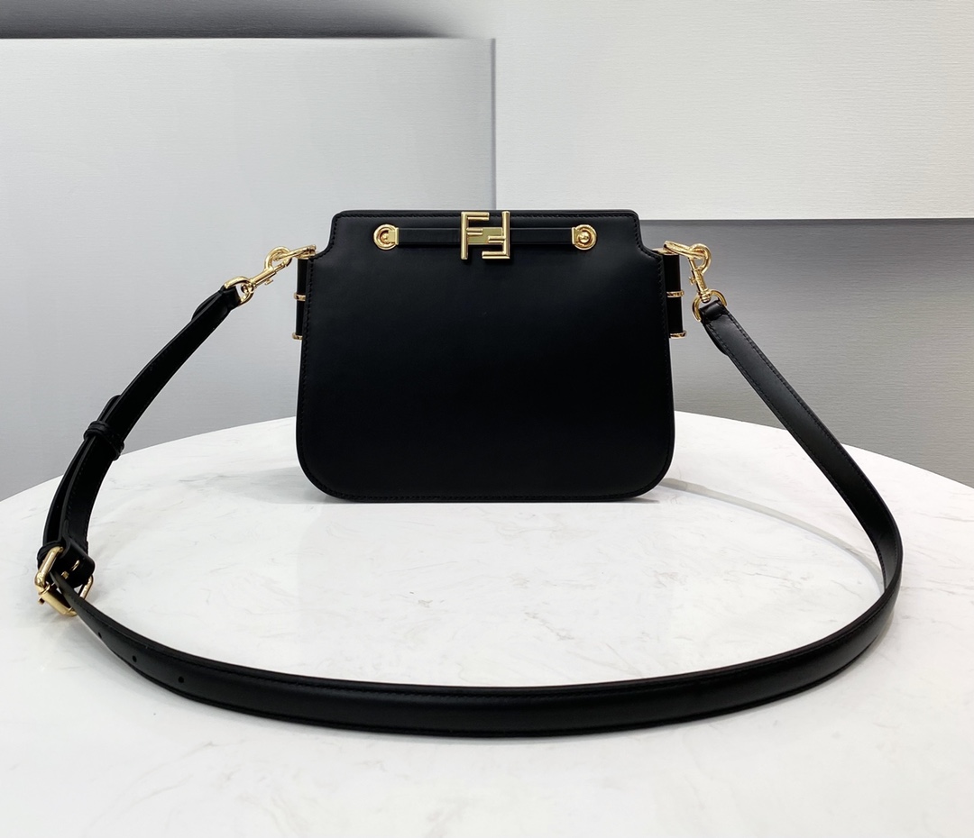 F**di touch leather bag black 8bt349 26.5 x 10 x 19 cm