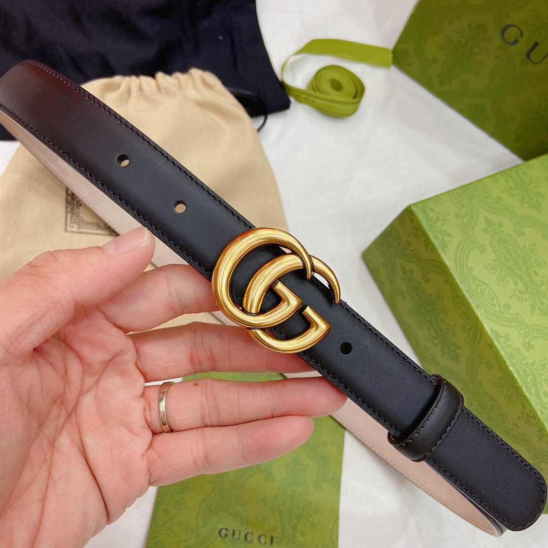 Gvc*1 leather belt with doulble buckle