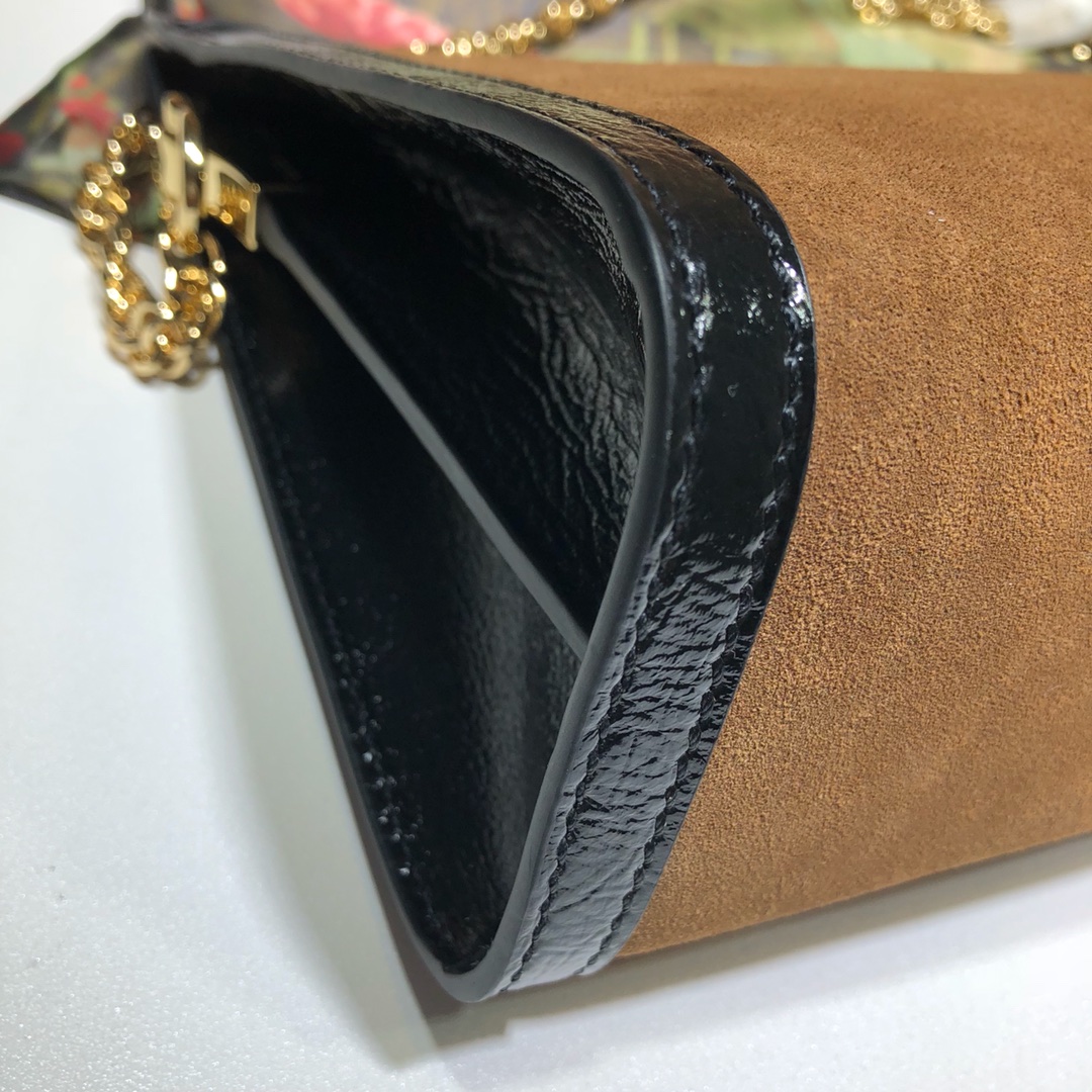 Gvc*1 medium ophidia gg shoulder bag in velvet tan/black 503876 32.5 x 20 x 10 cm