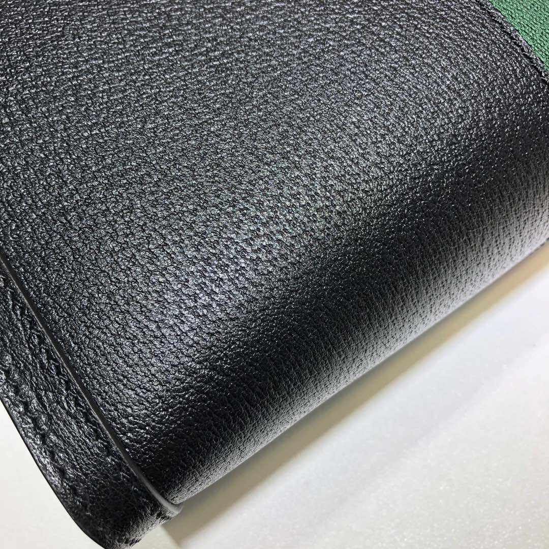 Gvc*1 medium ophidia gg shoulder bag in leather black 503876 32.5 x 20 x 10 cm