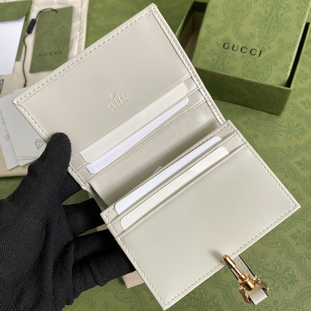 Gvc*1 jackie 1961 card case wallet gg white ‎645536 11 × 8.5 x 3 cm