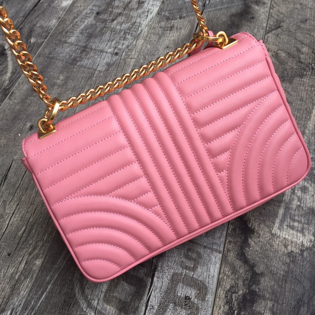 Pra*a medium leather diagramme bag pink 1bd108 24 x 14 x 6 cm