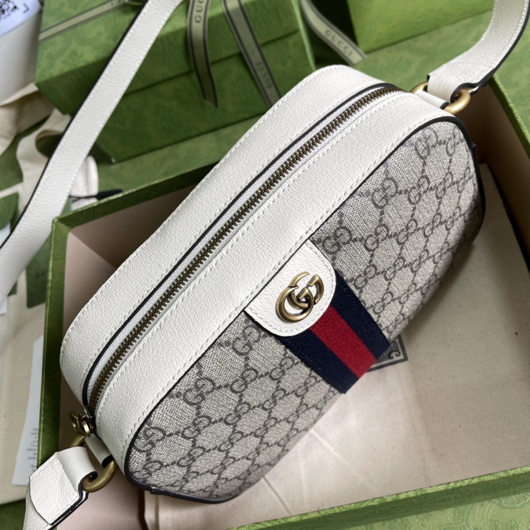 Gvc*1 ophidia camera bag beige/white 681064 21 x 14 x 7 cm