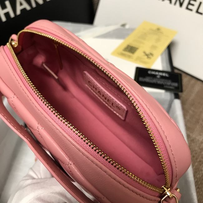 Ch**el cc timeless camera bag pink as1757 13 x 20 x 5 cm