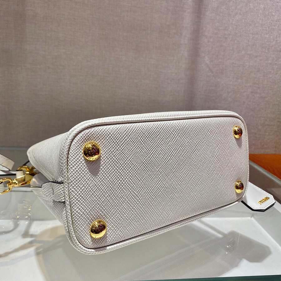 Pra*a matinée micro saffiano leather bag white 1ba286 21 x 16.5 x 9.5 cm