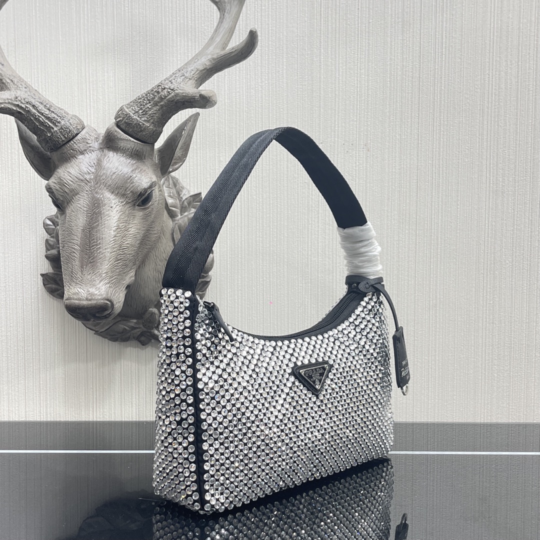 Pra*a re-edition 2000 satin mini bag black 1ne515 22 x 12 x 6 cm