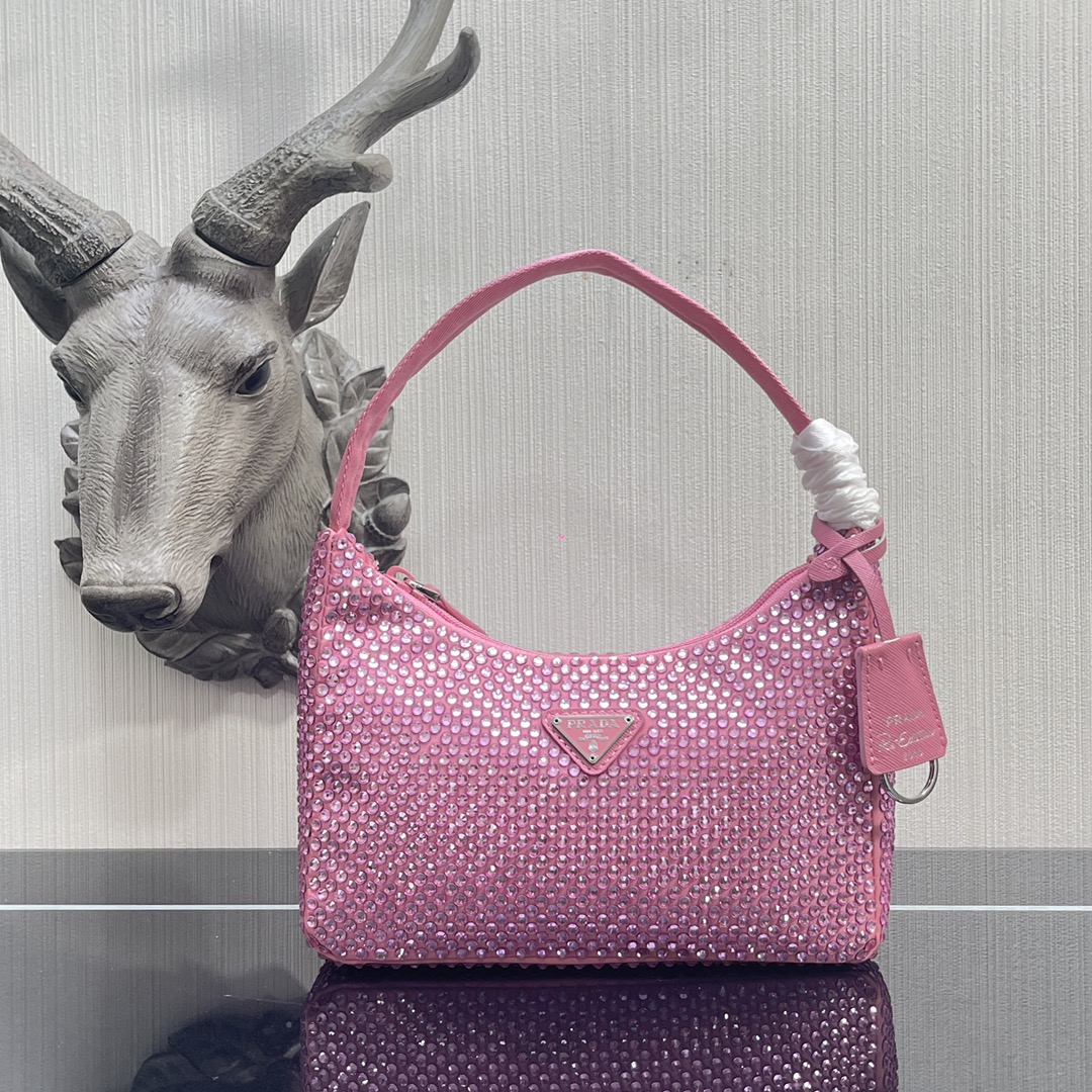 Pra*a re-edition 2000 satin mini bag pink 1ne515 22 x 12 x 6 cm