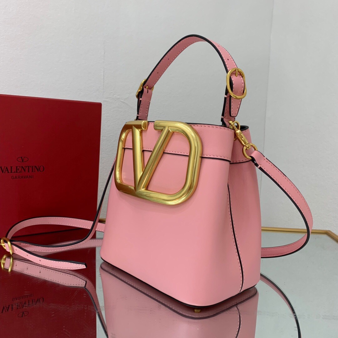 Va1e*ntin0 s*pervee leather handbag pink ww2b0j74zxl 20 x 19 x 12 cm