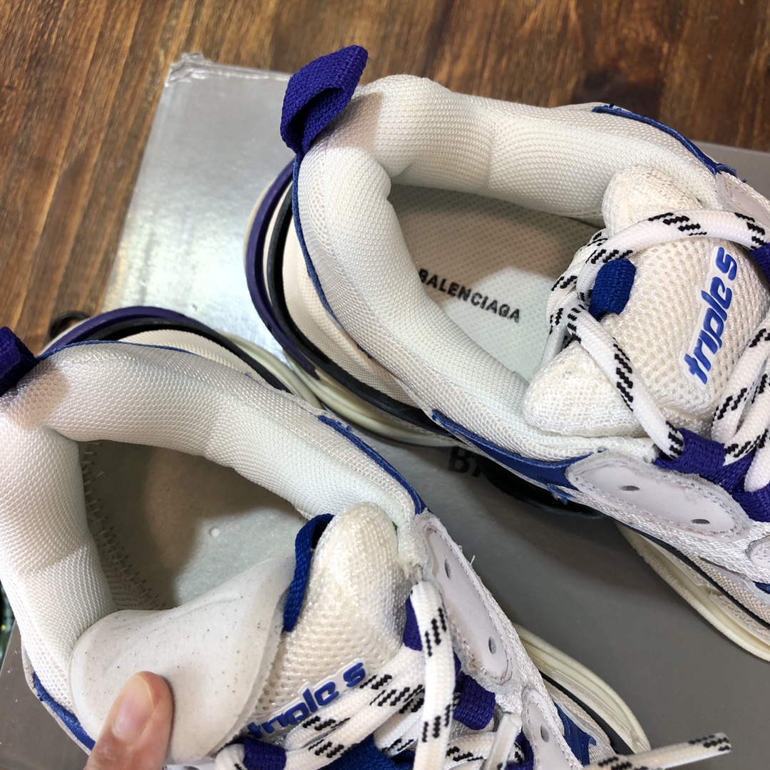 Ba1en*iaga triplpe s clear sole white/navy