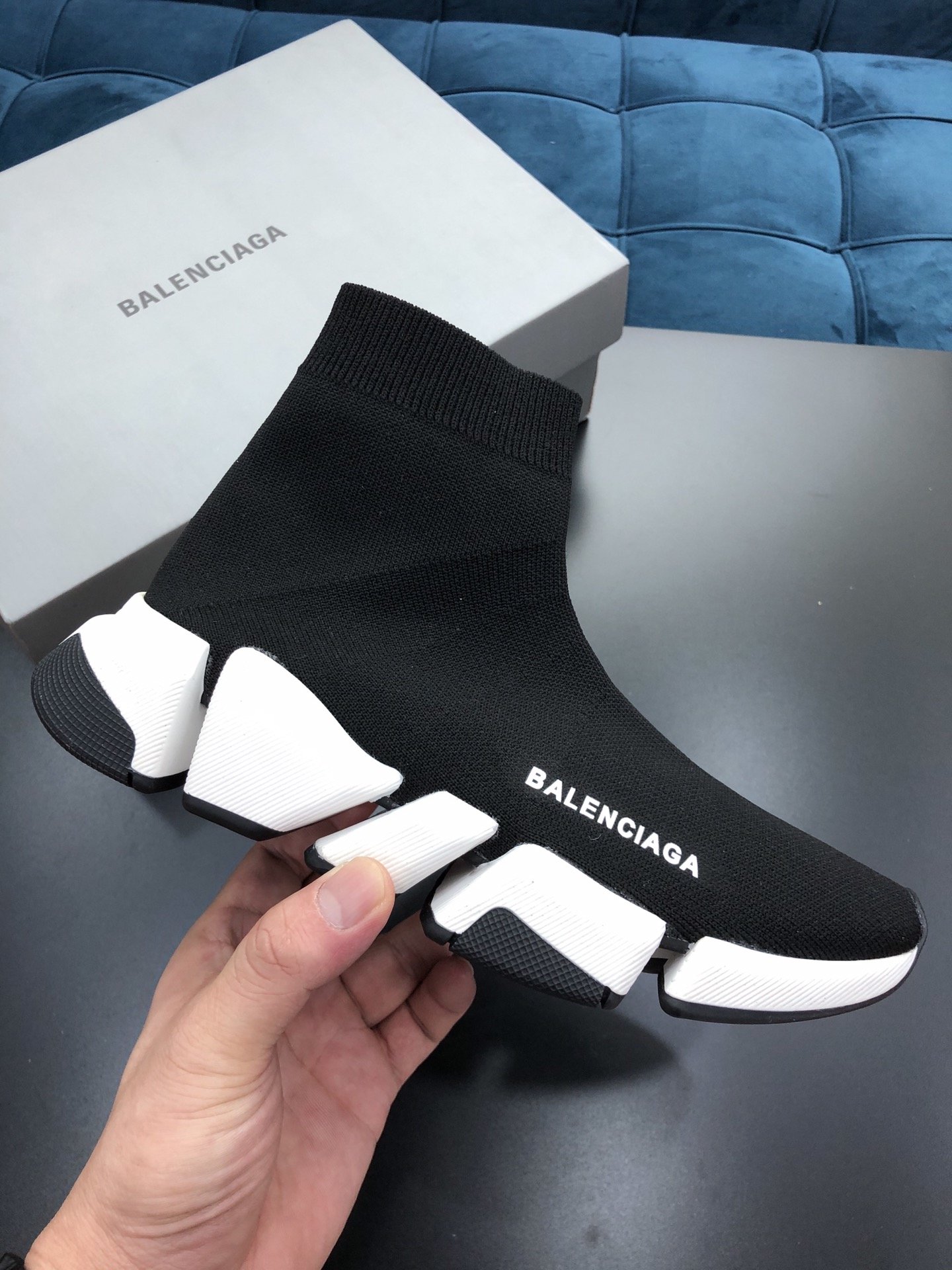 Ba1en*iaga speed 2.0 sneakers 617239 black/white