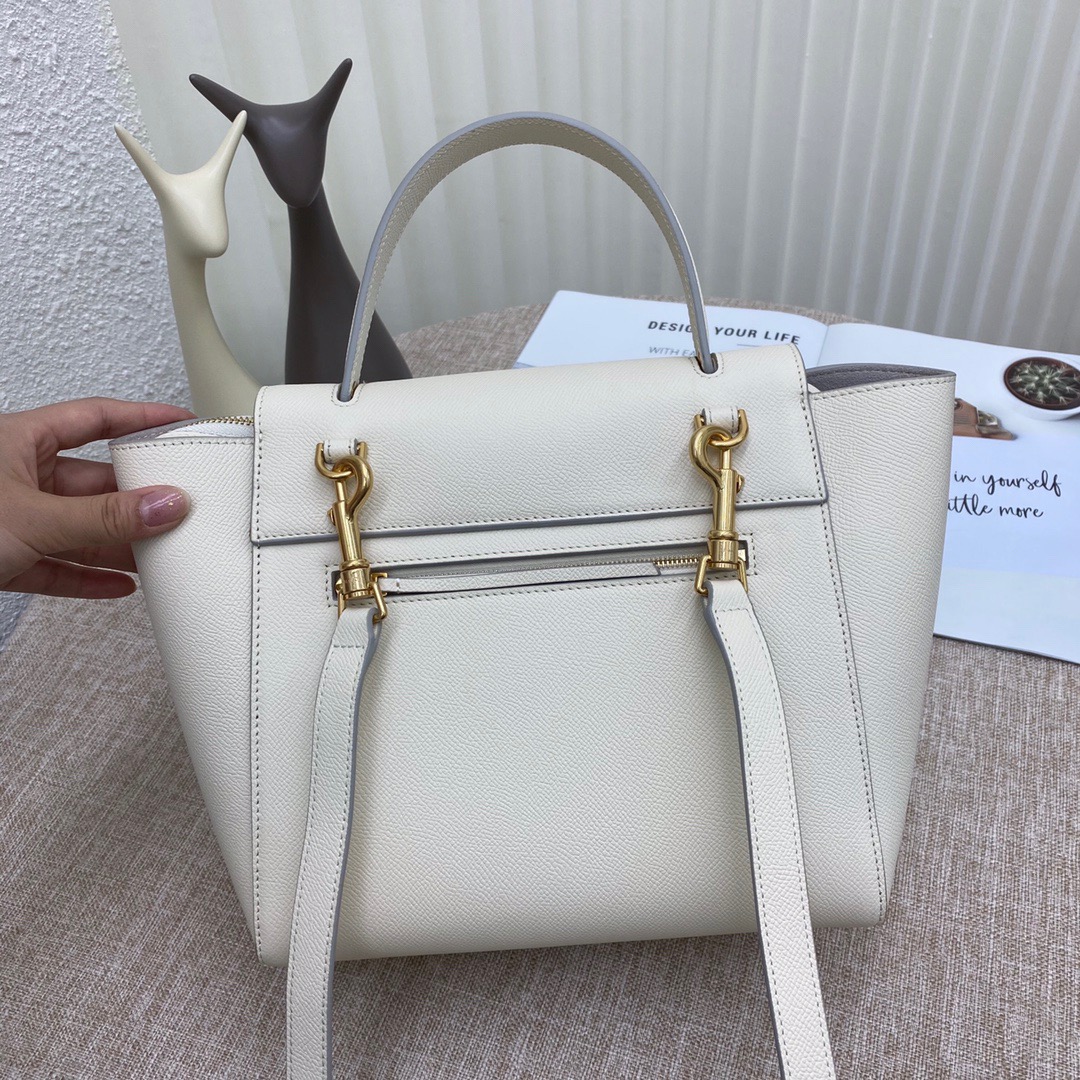 Ce1i*e micro belt bag grained leather white 189153 24 × 20 × 14 cm
