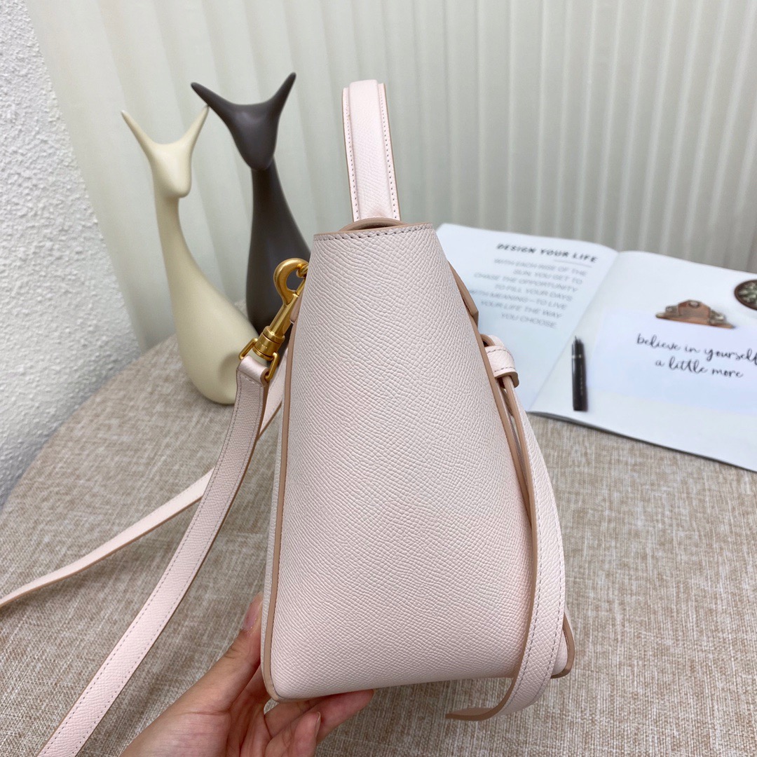 Ce1i*e micro belt bag grained leather light pink 189153 24 × 20 × 14 cm