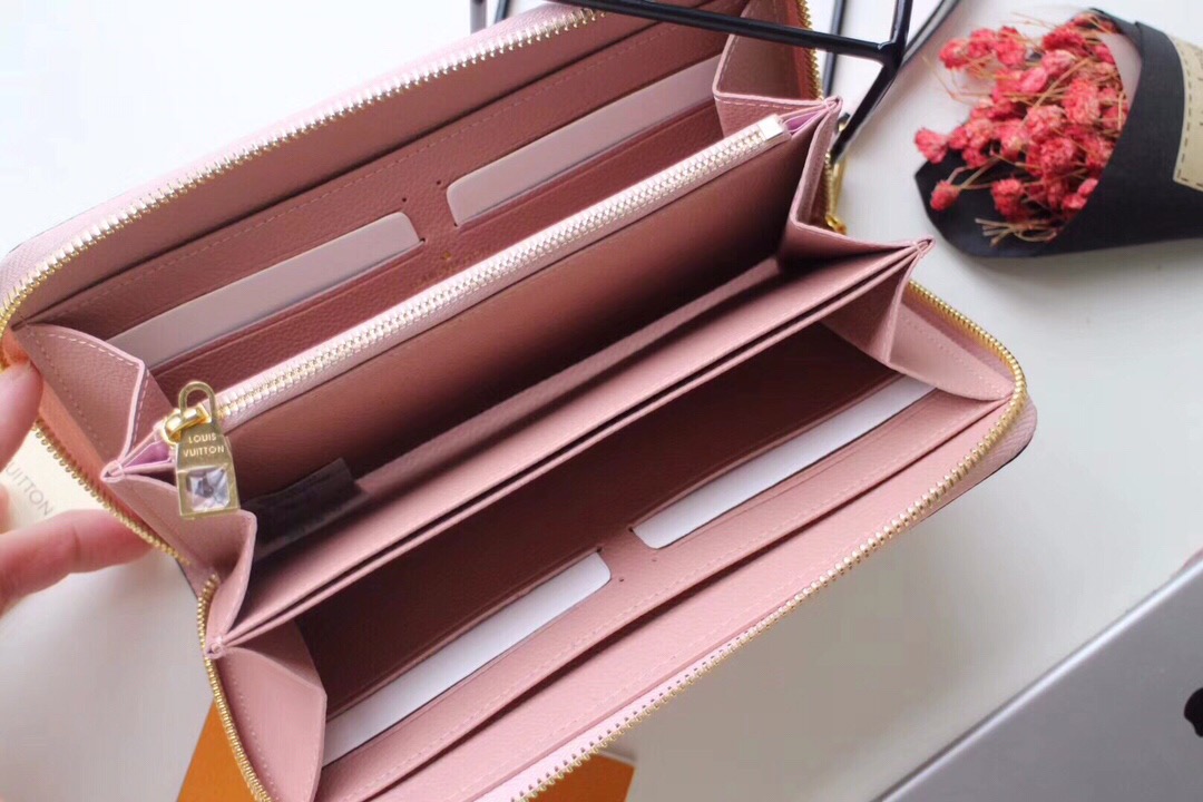l0vis Vvtt0n zippy wallet monogram leather powder pink m64090 19.5 x 10 cm