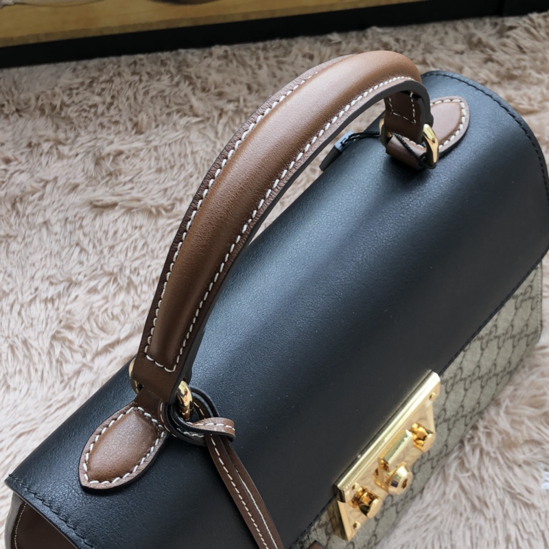 Gvc*1 padlock small top handle bag gg svp*me leather black 453188 28 x 19 x 11 cm