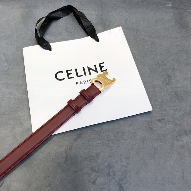 Ce1i*e cowhide leather belt bordeaux size 2.5 cm