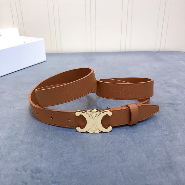 Ce1i*e cowhide leather belt brown size 2.5 cm