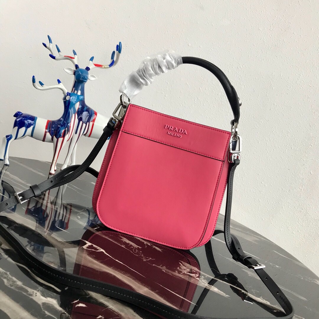 Pra*a small margit leather bag pink 1bc082 20 x 7 x 20 cm