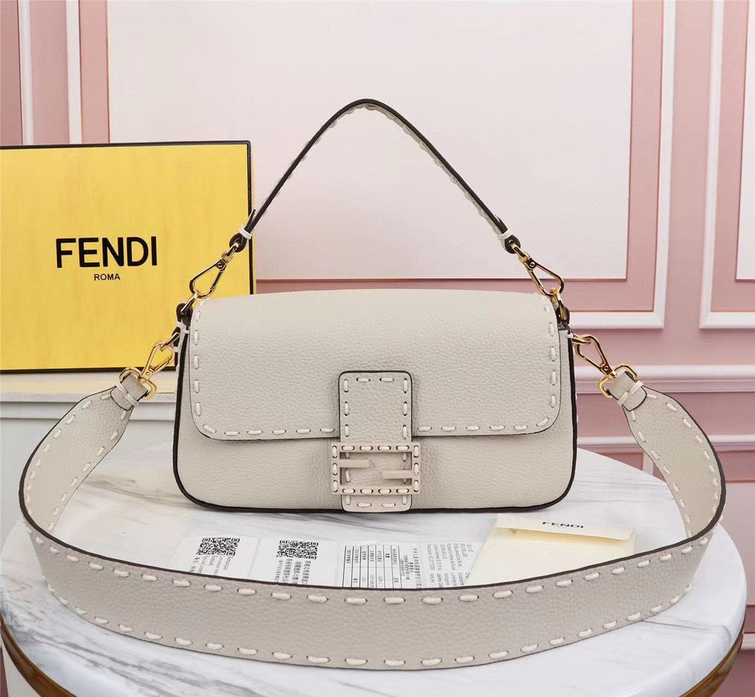 F**di new heavy metal staff white bag  28cm